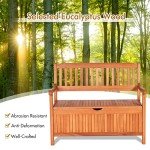 Safstar Wooden Outdoor Patio Bench with Storage