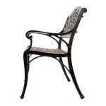 Lightweight Cast Aluminum Patio Bench in Antique Bronze