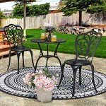 NUU GARDEN 3-Piece Outdoor Bistro Set - Black