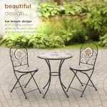 Alpine Corporation 3-Piece Mosaic Bistro Set