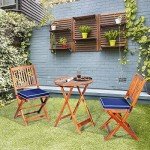 Giantex 3-Piece Outdoor Bistro Set with Cushions