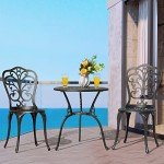 NUU GARDEN 3-Piece Outdoor Bistro Set - Black