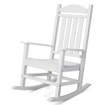 Devoko High Back Outdoor Rocking Chair - White