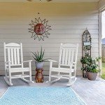 Devoko High Back Outdoor Rocking Chair - White