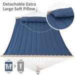 SUNCREAT Extra Large Double Outdoor Hammock - Blue