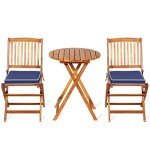 Giantex 3-Piece Outdoor Bistro Set with Cushions