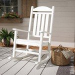 Devoko High Back Outdoor Rocking Chair - White