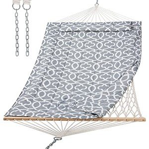 SUNCREAT Heavy Duty Double Rope Hammock - Grey