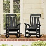 LUE BONA Weather Resistant Outdoor Rocking Chairs - Set of 2