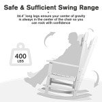 Devoko High Back Outdoor Rocking Chair - White