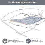 SUNCREAT Heavy Duty Double Rope Hammock - Grey