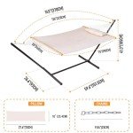Quilted Double Hammock with 12ft Stand - Beige