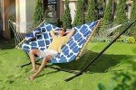 Cozy Double Outdoor Hammock with Stand and Pillow