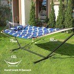 Cozy Double Outdoor Hammock with Stand and Pillow