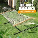 Cozy Double Outdoor Hammock with Stand and Pillow