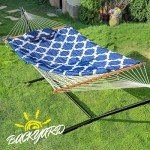 Cozy Double Outdoor Hammock with Stand and Pillow