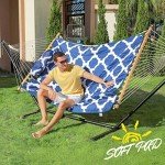 Cozy Double Outdoor Hammock with Stand and Pillow