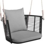 Tangkula Metal Porch Swing with Cushions - Grey