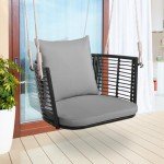 Tangkula Metal Porch Swing with Cushions - Grey