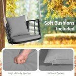 Tangkula Metal Porch Swing with Cushions - Grey
