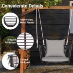 Tangkula Metal Porch Swing with Cushions - Grey
