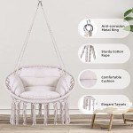 Goutime Macrame Hanging Swing Chair with Cushion