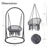 SUNCREAT Indoor Outdoor Hammock Swing Chair with Stand