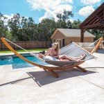 SUNCREAT 14 ft Heavy Duty Wooden Hammock Stand