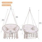Goutime Macrame Hanging Swing Chair with Cushion