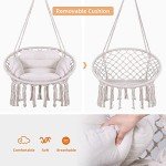Goutime Macrame Hanging Swing Chair with Cushion