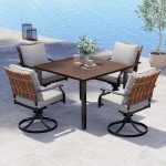5-Piece Outdoor Dining Set with Swivel Chairs