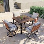 5-Piece Outdoor Dining Set with Swivel Chairs