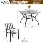 PHI VILLA 5-Piece Outdoor Dining Set for 4