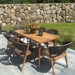 7-Piece All-Weather Outdoor Dining Set, Brown