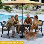 35” Round Cast Aluminum Patio Dining Table