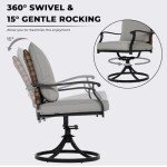 5-Piece Outdoor Dining Set with Swivel Chairs