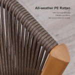 7-Piece All-Weather Outdoor Dining Set, Brown