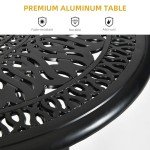35” Round Cast Aluminum Patio Dining Table