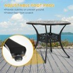 35” Round Cast Aluminum Patio Dining Table