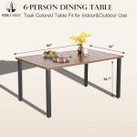HERA'S HOUSE 6-Person Outdoor Dining Table