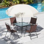 Outdoor Dining Set for 4 with Umbrella