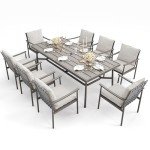 HAPPATIO 9-Piece Outdoor Dining Set with Cushions