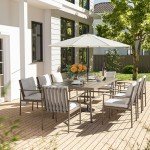 HAPPATIO 9-Piece Outdoor Dining Set with Cushions