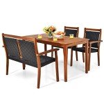 4-Piece Outdoor Patio Dining Set with Umbrella Hole