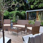 Homall 4-Piece Rattan Patio Furniture Set