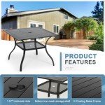 5-Piece Outdoor Dining Set with Umbrella Hole