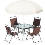 Outdoor Dining Set for 4 with Umbrella