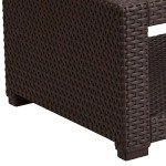 Chocolate Brown Faux Rattan Patio Coffee Table