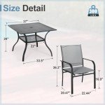 5-Piece Outdoor Dining Set with Umbrella Hole