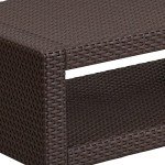 Chocolate Brown Faux Rattan Patio Coffee Table